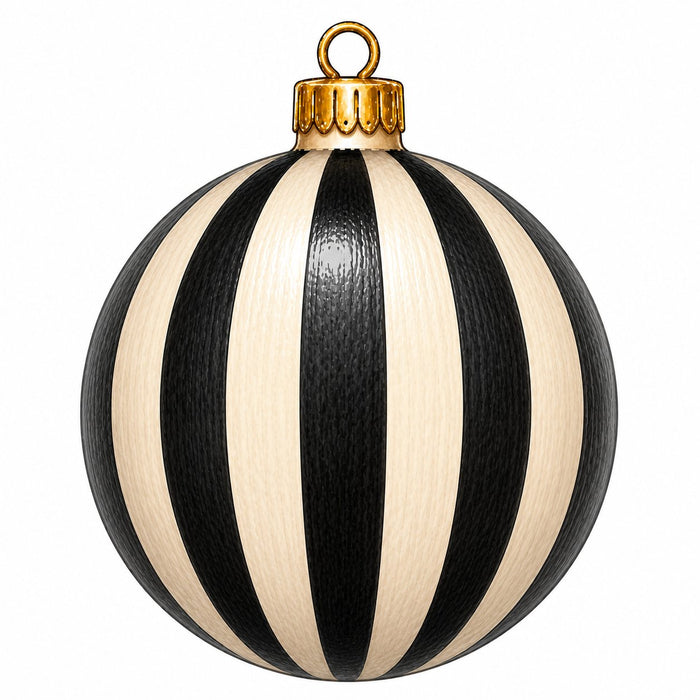 Black & Cream Striped Ornament - PS-W-0295