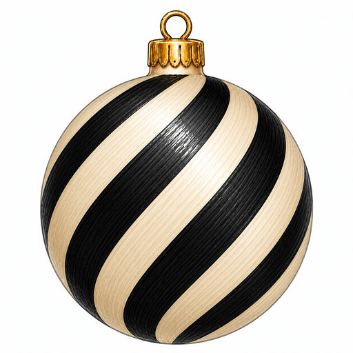 Black & Cream Swirl Ornament - PS-W-0297