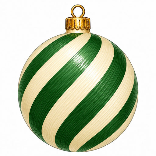 Green & Cream Swirl Ornament - PS-W-0301