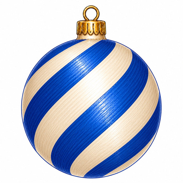 Blue & Cream Swirl Ornament - PS-W-0305-DH-22