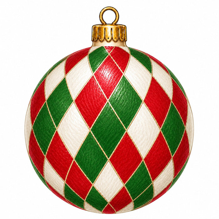 Christmas Harlequin Ornament - PS-W-0306-DH-22