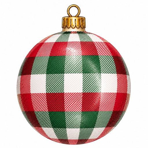 Christmas Buffalo Plaid Ornament - PS-W-0308-DH-22