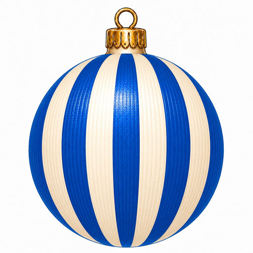 Blue & Cream Striped Ornament - PS-W-0303-DH-22