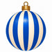 Blue & Cream Striped Ornament - PS-W-0303-DH-22
