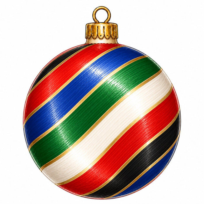 Jewel Tone Candy Stripe Ornament - PS-W-0313-DH-22