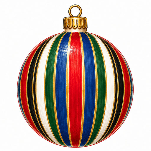 Jewel Tone Striped Ornament - PS-W-0311