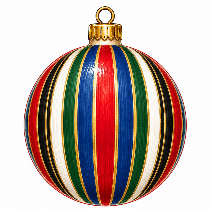 Jewel Tone Striped Ornament - PS-W-0311-DH-22