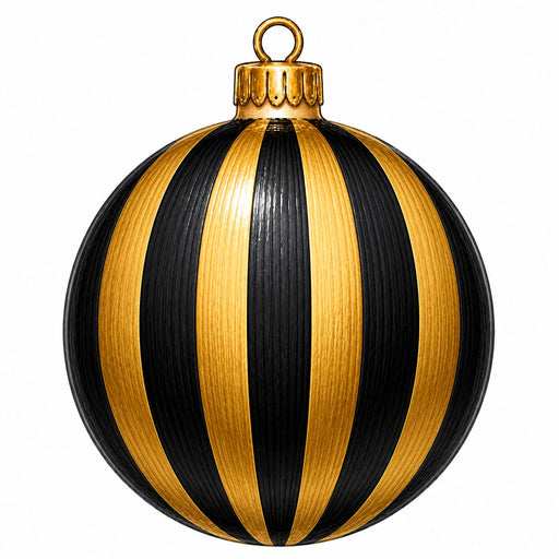 Black & Gold Striped Ornament - PS-W-0315-DH-22