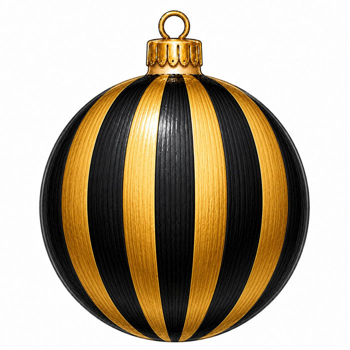 Black & Gold Striped Ornament - PS-W-0315-DH-22