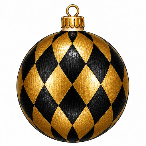 Black & Gold Harlequin Ornament - PS-W-0314-DH-22