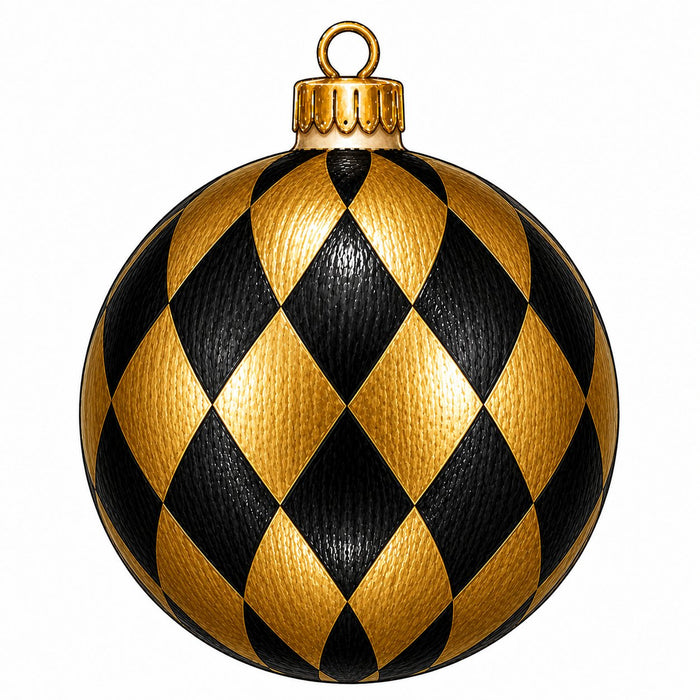 Black & Gold Harlequin Ornament - PS-W-0314-DH-22