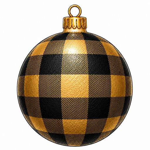 Black & Gold Buffalo Check Ornament - PS-W-0316