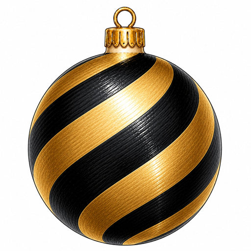 Black & Gold Swirl Ornament - PS-W-0317