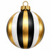 Black, White & Gold Striped Ornament - PS-W-0319
