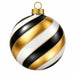 Black, White & Gold Swirl Ornament - PS-W-0321-DH-22