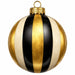 Black, Cream & Gold Striped Ornament - PS-W-0323-DH-22