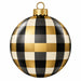 Black, Cream & Gold Buffalo Check Ornament - PS-W-0324-DH-22