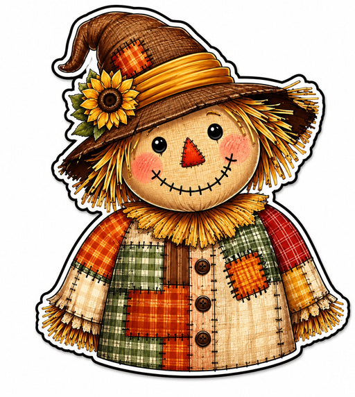Sunflower Patchwork Scarecrow - PS-W-0326