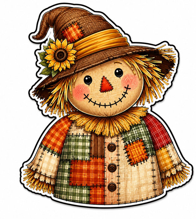 Sunflower Patchwork Scarecrow - PS-W-0326