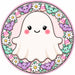 Cute Pastel Ghost & Bats Round - PS-W-0327