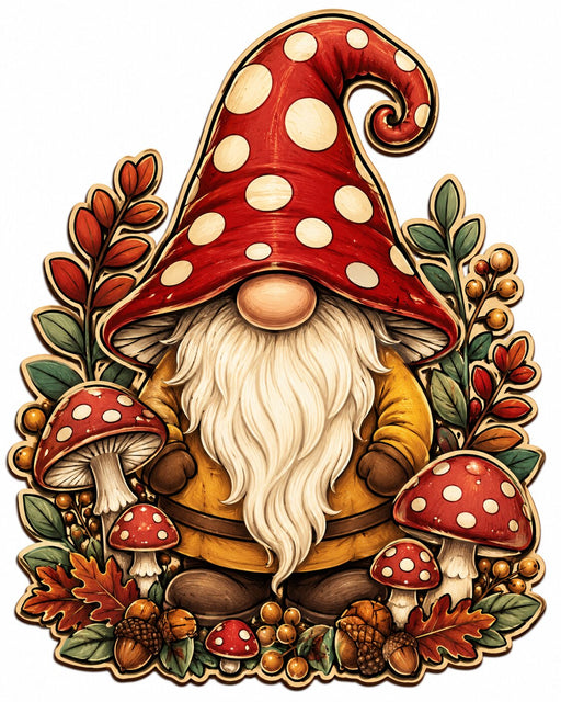Polka Dot Mushroom Gnome - PS-W-0328