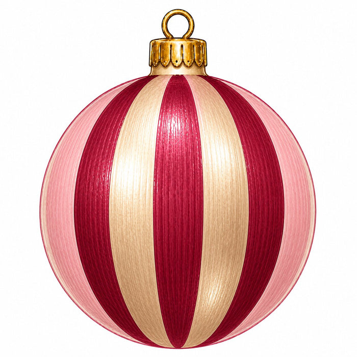 Pink & Gold Striped Ornament - PS-W-0332