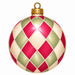 Red & Green Harlequin Ornament - PS-W-0335
