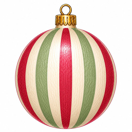 Red & Green Striped Ornament - PS-W-0336