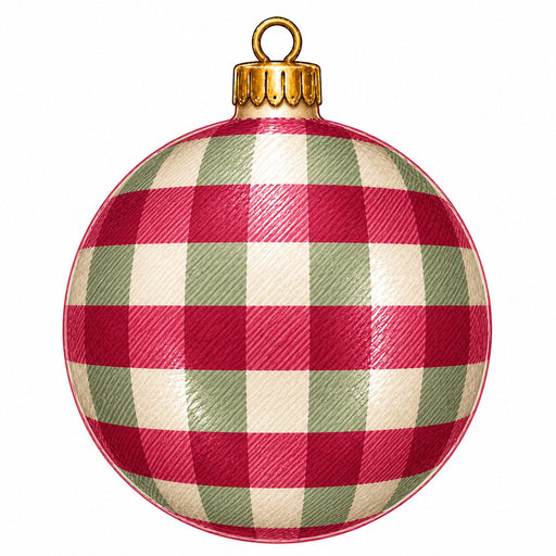 Red & Green Buffalo Check Ornament Door Hanger - PS-W-0337-DH-22