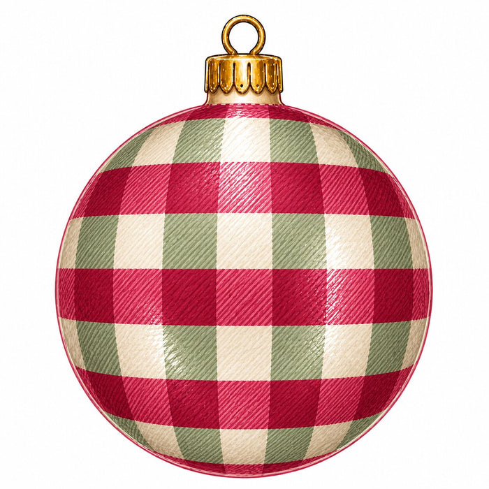 Red & Green Buffalo Check Ornament - PS-W-0337