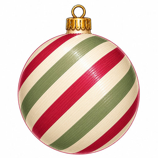 Red & Green Swirl Ornament Door Hanger - PS-W-0338-DH-22