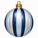 Navy & Ice Blue Striped Ornament - PS-W-0340