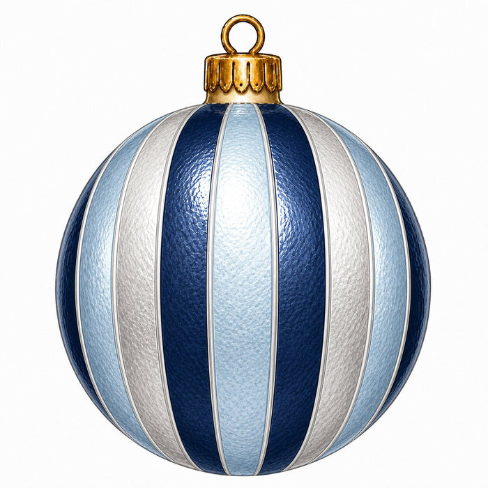 Navy & Ice Blue Striped Ornament Door Hanger - PS-W-0340-DH-22
