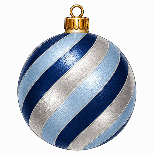Navy & Ice Blue Swirl Ornament - PS-W-0342