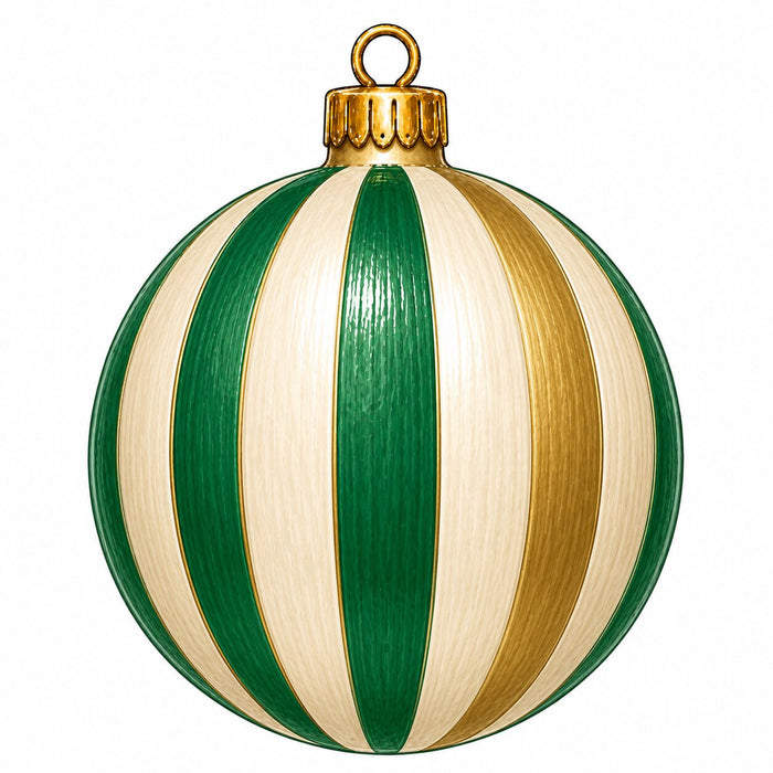 Green & Gold Striped Ornament Door Hanger - PS-W-0344-DH-22
