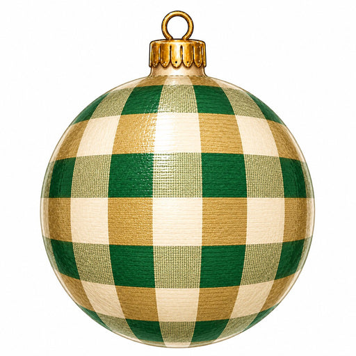 Green & Gold Buffalo Check Ornament Door Hanger - PS-W-0345-DH-22
