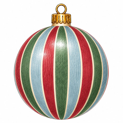 Traditional Red Green & Blue Striped Ornament Door Hanger - PS-W-0348-DH-22