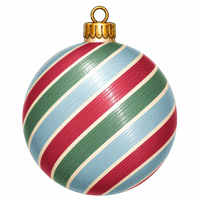 Traditional Red Green & Blue Swirl Ornament - PS-W-0350