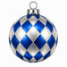 Royal Blue & Silver Harlequin Ornament - PS-W-0352