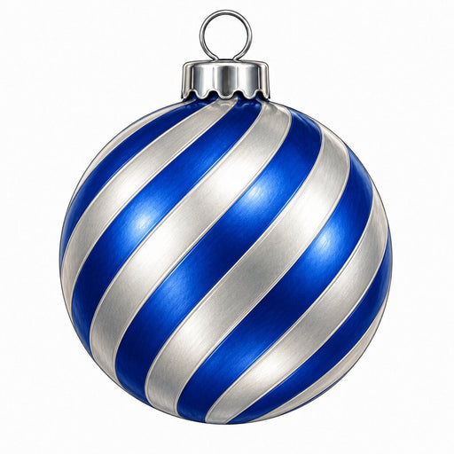 Royal Blue & Silver Swirl Ornament Door Hanger - PS-W-0354-DH-22