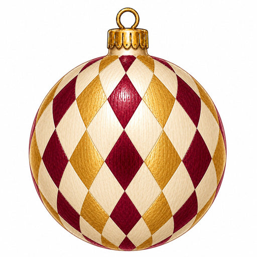 Burgundy & Gold Harlequin Ornament Door Hanger - PS-W-0355-DH-22