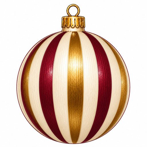 Burgundy & Gold Striped Ornament Door Hanger - PS-W-0356-DH-22