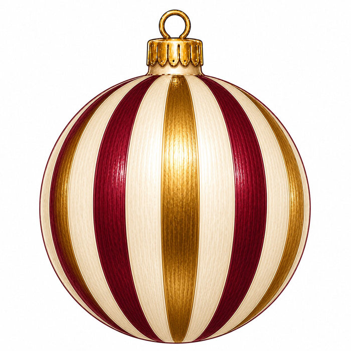Burgundy & Gold Striped Ornament Door Hanger - PS-W-0356-DH-22
