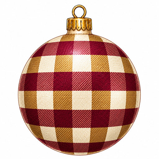 Burgundy & Gold Buffalo Check Ornament Door Hanger - PS-W-0357-DH-22