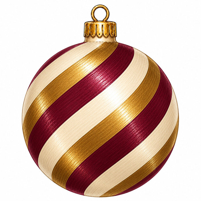Burgundy & Gold Swirl Ornament - PS-W-0358