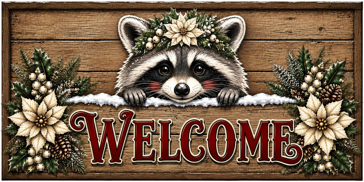 Welcome Christmas Raccoon - PS-W-0361