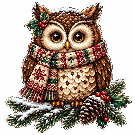 Christmas Owl Knit Scarf - PS-W-0362