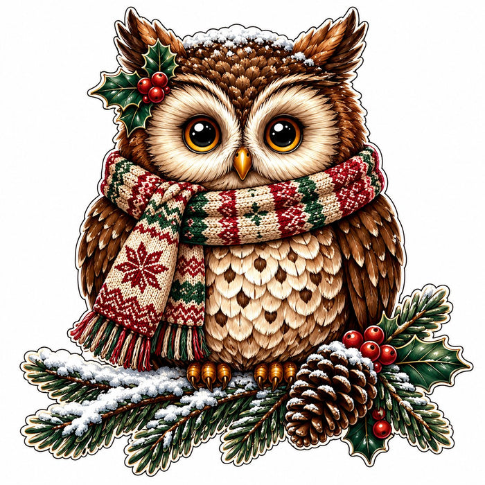 Christmas Owl Knit Scarf - PS-W-0362