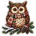 Christmas Owl Knit Scarf Door Hanger - PS-W-0362-DH-22