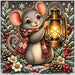 Christmas Mouse With Lantern - PS-W-0364